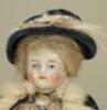 Good Biedermeier glazed china shoulder head doll, German 1860s, - 2