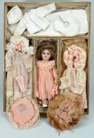 ‘Trousseau de mon Bebe’ DEP 1907 bisque head doll in original presentation box, German for the French market, circa 1905,