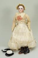 Francois Gauthier bisque shoulder head fashion doll, French circa 1870,