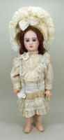 Tete Jumeau bisque head Bebe doll, French circa 1890,