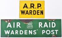 WW2 ARP Air Raid Wardens Post Enamel Building Plaque