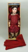 All original boxed Tete Jumeau bisque head Bebe, size 8, French circa 1890,