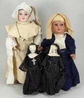 French bisque head doll in original Nuns habit, circa 1900,