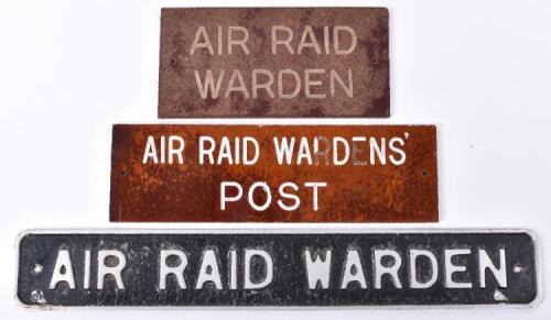 3x WW2 British Home Front Air Raid Wardens Building Plaques