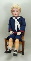 Large J.D Kestner bisque head doll, German circa 1910,