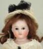 A bisque shoulder head doll, possibly Kestner, German circa 1890, - 2