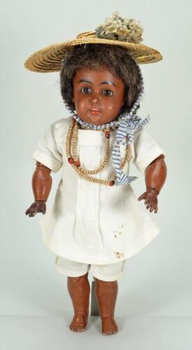 J.D Kestner mulatto bisque head doll, German circa 1905,