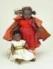 Miniature Gebruder Kuhnlenz 34-18 black bisque head doll, German circa 1910,