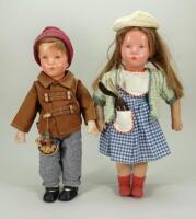 A pair of ‘Little German child’ Kathe Kruse dolls, German 1950s,