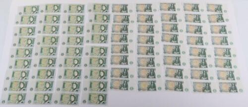 Bank of England, One Pound, several runs of serial numbers