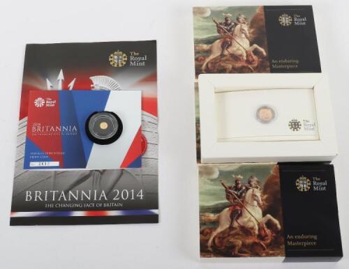 Three 2009 Quarter Sovereigns and a 2014 Fortieth-Ounce Britannia