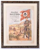 Framed Reichsarbeitsdienst (R.A.D) Certificate of Service