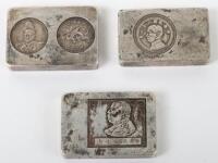 Three Chinese silver ingots