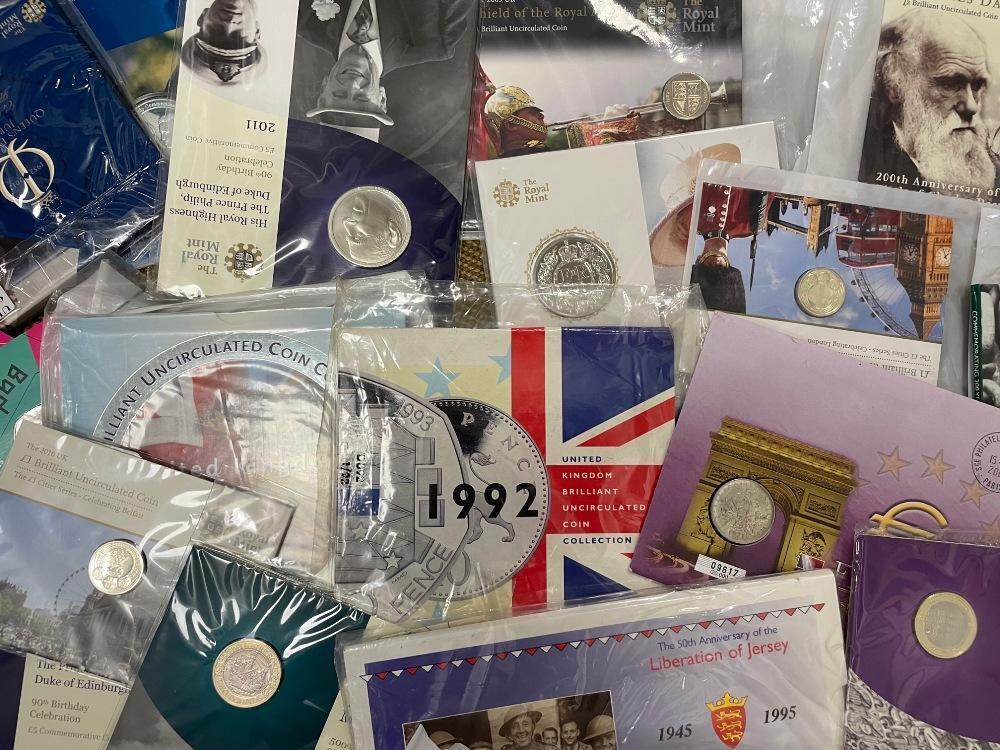 A large selection of GB BUNC carded coins