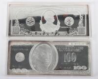 Two USA silver ingot banknotes