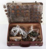 A briefcase containing a large selection of GB pennies