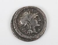 Roman Republic, L. Manlius Torquatus, denarius 113-112 BC, Rome mint