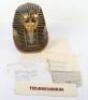 A good quality and rare gold plated bronze bust of the death mask of Tutankhamun