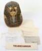 A good quality and rare gold plated bronze bust of the death mask of Tutankhamun - 4