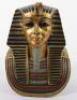 A good quality and rare gold plated bronze bust of the death mask of Tutankhamun - 6