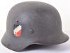 WW2 German Luftwaffe M-35 Double Decal Flight School Marked Steel Combat Helmet - 2