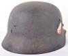 WW2 German Luftwaffe M-35 Double Decal Flight School Marked Steel Combat Helmet - 3