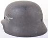 WW2 German Luftwaffe M-35 Double Decal Flight School Marked Steel Combat Helmet - 4