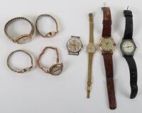 Mixed lot of wristwatches, including a ladies Omega 9ct gold, (23.27g), another gents 9ctg (38g)