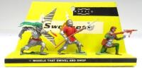 Britains Herald plastic Swoppet Knights three figure Card