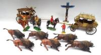 David Hawkins Collection Elastolin 70mm scale plastic Wild West Stage Coaches