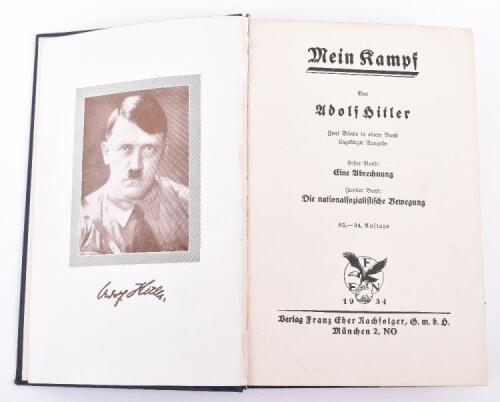 1934 Edition of Adolf Hitler’s Mein Kampf