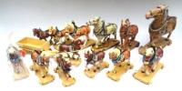 David Hawkins Collection Elastolin Large scale to 100mm toy Cart Horses