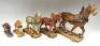 David Hawkins Collection Elastolin Large scale to 100mm toy Cart Horses - 2