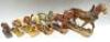 David Hawkins Collection Elastolin Large scale to 100mm toy Cart Horses - 3