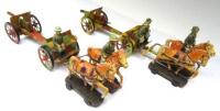 David Hawkins Collection Elastolin, two 70mm scale German Army two-horse Gun Teams