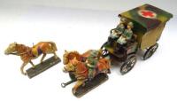 David Hawkins Collection Elastolin 70mm scale German Army roofed tinplate Ambulance Wagon