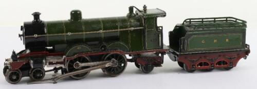 A Marklin 0 gauge clockwork 4-4-2 GNR locomotive and tender