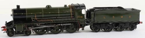 Gauge 0 electric 4-6-0 LSWR locomotive and tender