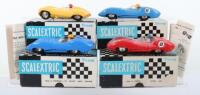 Four Vintage Boxed Scalextric Jaguar Racing Cars