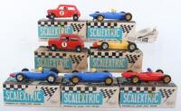Seven Boxed Vintage Scalextric Slot Cars