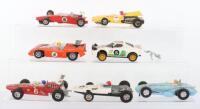 Seven Unboxed Scalextric Slot Cars