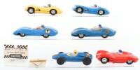 Six Vintage Unboxed Scalextric slot cars