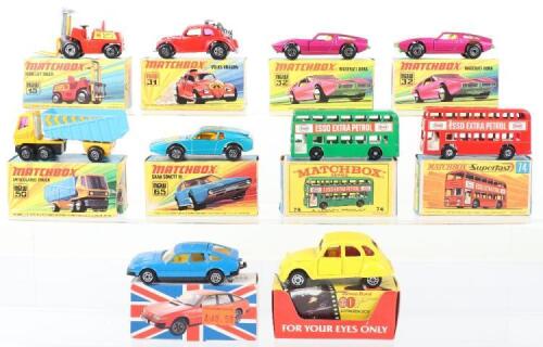 Seven Boxed Matchbox Lesney Superfast Models