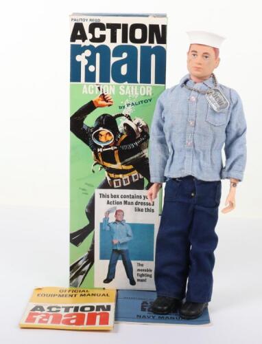 Scarce 2nd issue Boxed Vintage Palitoy Action Man Action Sailor