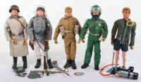 Five Vintage Action man Dolls