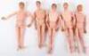 Five Vintage Hasbro Palitoy Action Man Dolls