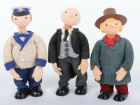 Scarce Three Camberwick Green Animated Figures, Windy Miller, Milkman Thomas Tripp and Bracket The Butler from Chigwell Hall