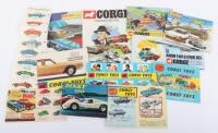 Seven French issue Corgi Toys Leaflets/Catalogues