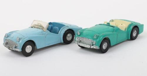 Two Unboxed Tri-ang Spot-On 108 Triumph TR3 Sports Car Models