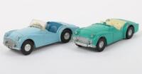 Two Unboxed Tri-ang Spot-On 108 Triumph TR3 Sports Car Models